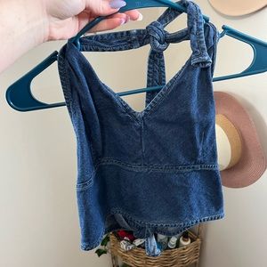 Vintage denim crop top
